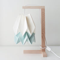 Orikomi Table Lamp Polar White with Mint Blue Stripe