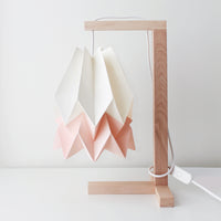 Orikomi Table Lamp Polar White with Pastel Pink Stripe