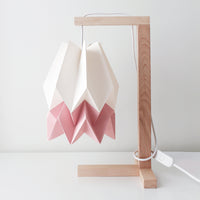 Orikomi Table Lamp Polar White with Dusty Rose Stripe