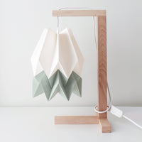 Orikomi Table Lamp Polar White with Smokey Sage Stripe