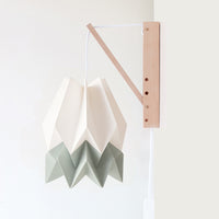 Orikomi Wall Lamp Polar White with Smokey Sage Stripe