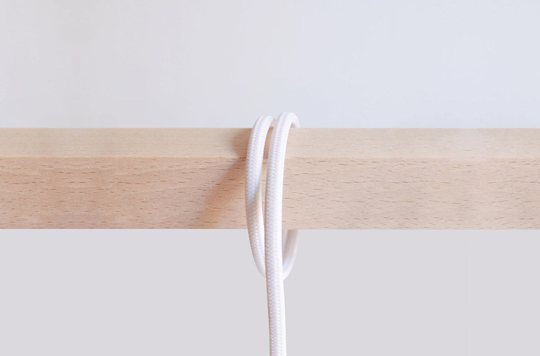 Orikomi Table Lamp Polar White with Dry Berry Stripe