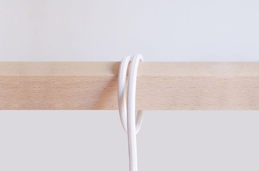Orikomi Wall Lamp Polar White with Warm Chestnut Stripe