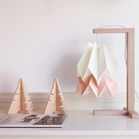 Orikomi Table Lamp Polar White with Pastel Pink Stripe
