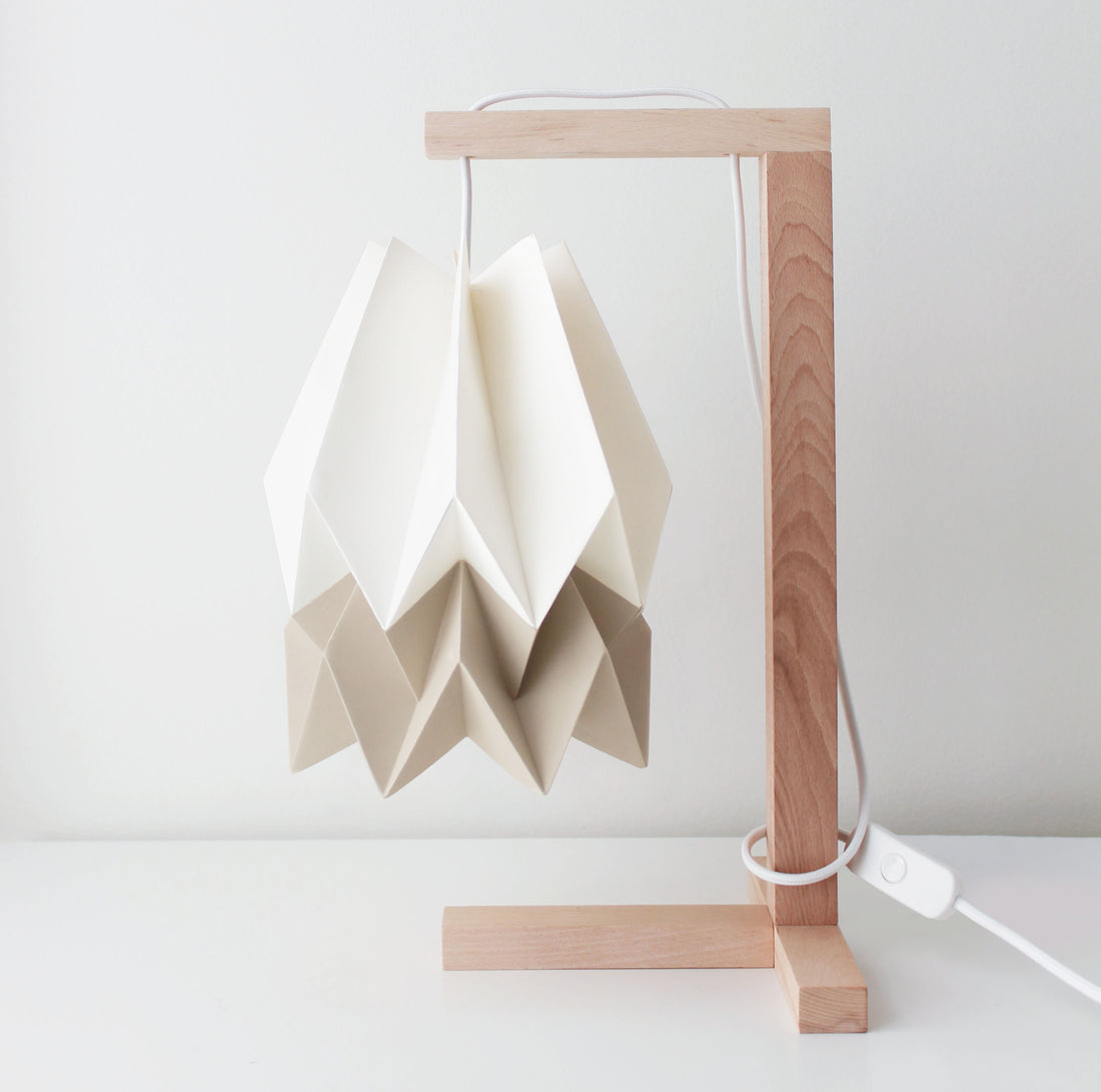 Orikomi de Mesa Branco com Risca Taupe