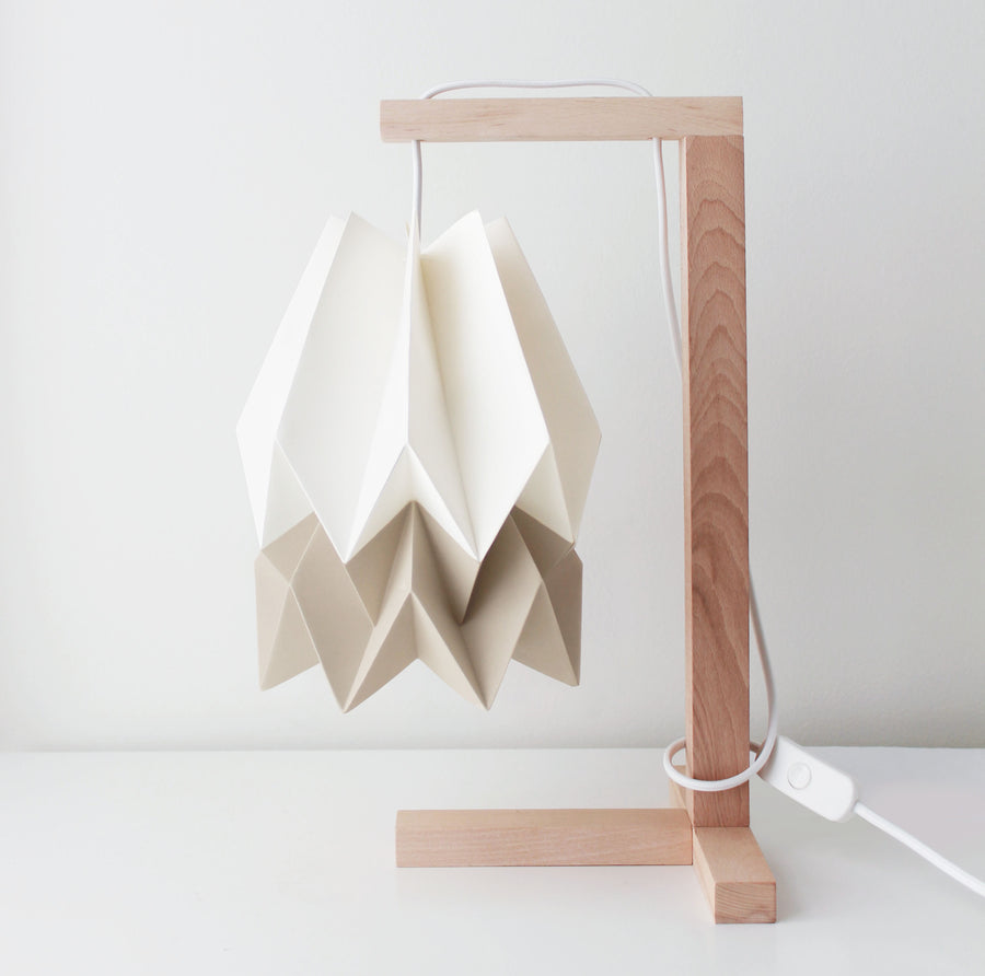 Orikomi de Mesa Branco com Risca Taupe