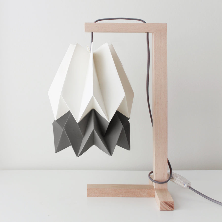 Orikomi de Mesa Branco com Risca Cinza Escura