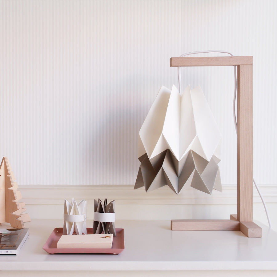 Orikomi de Mesa Branco com Risca Taupe