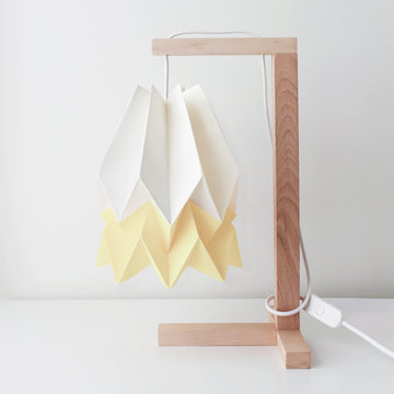 Orikomi Table Lamp Polar White with Pale Yellow Stripe