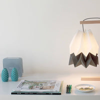 Orikomi Table Lamp Polar White with Alpine Grey Stripe
