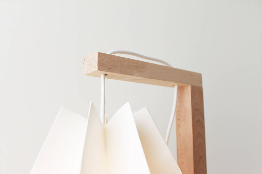 Orikomi Table Lamp Polar White with Mint Blue Stripe