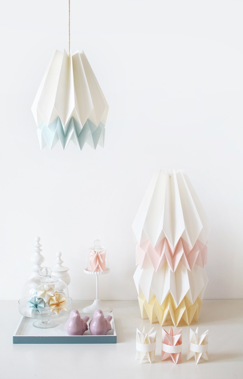 Orikomi Polar White with Mint Blue Stripe