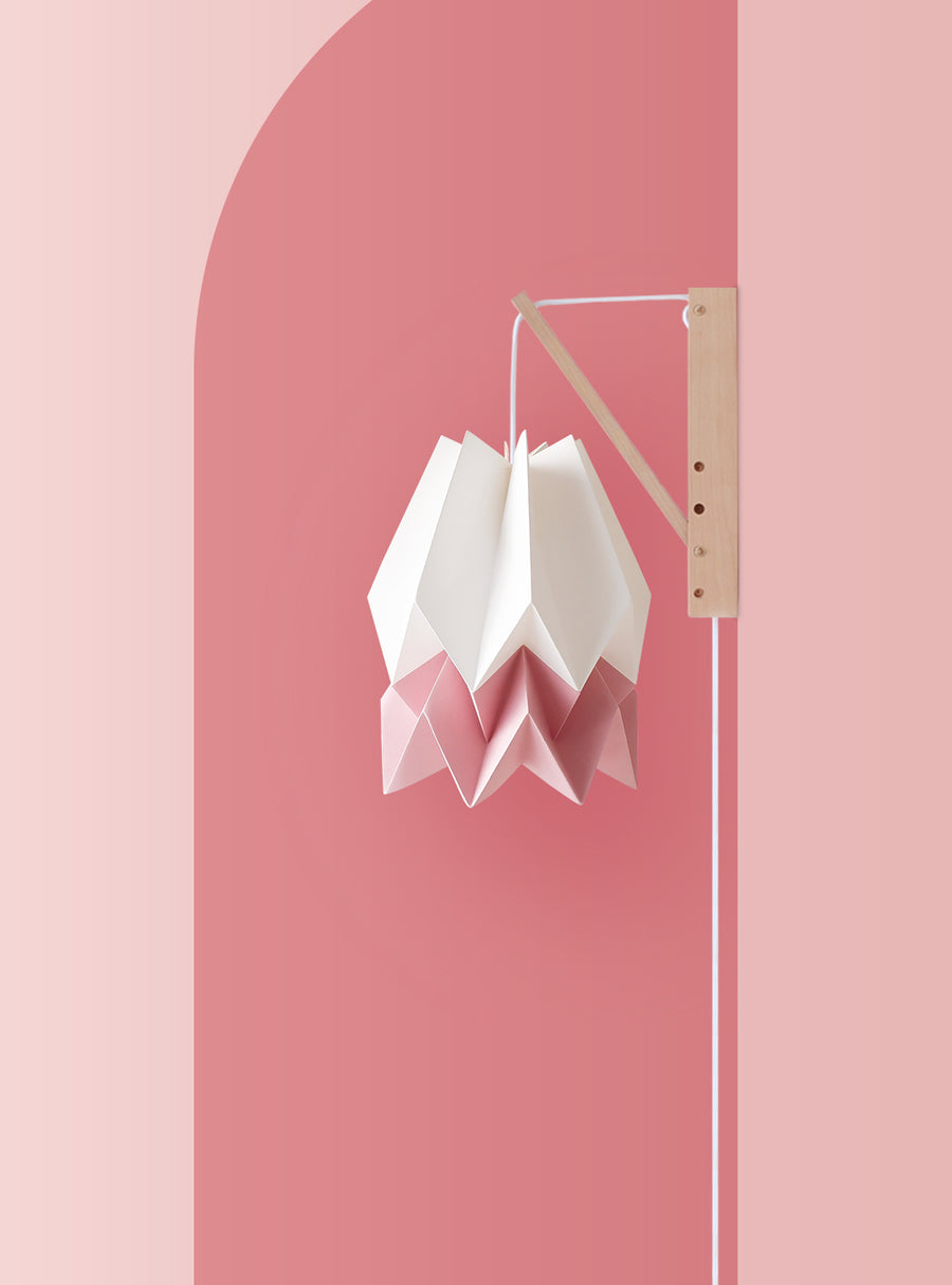 Orikomi Wall Lamp Polar White with Dusty Rose Stripe